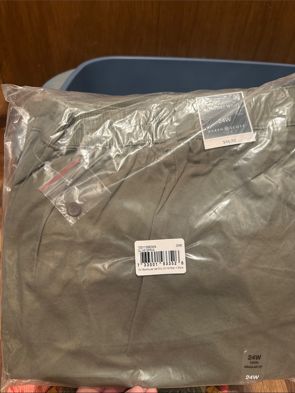Karen Scott Olive Green Comfort Waist Knit Capris